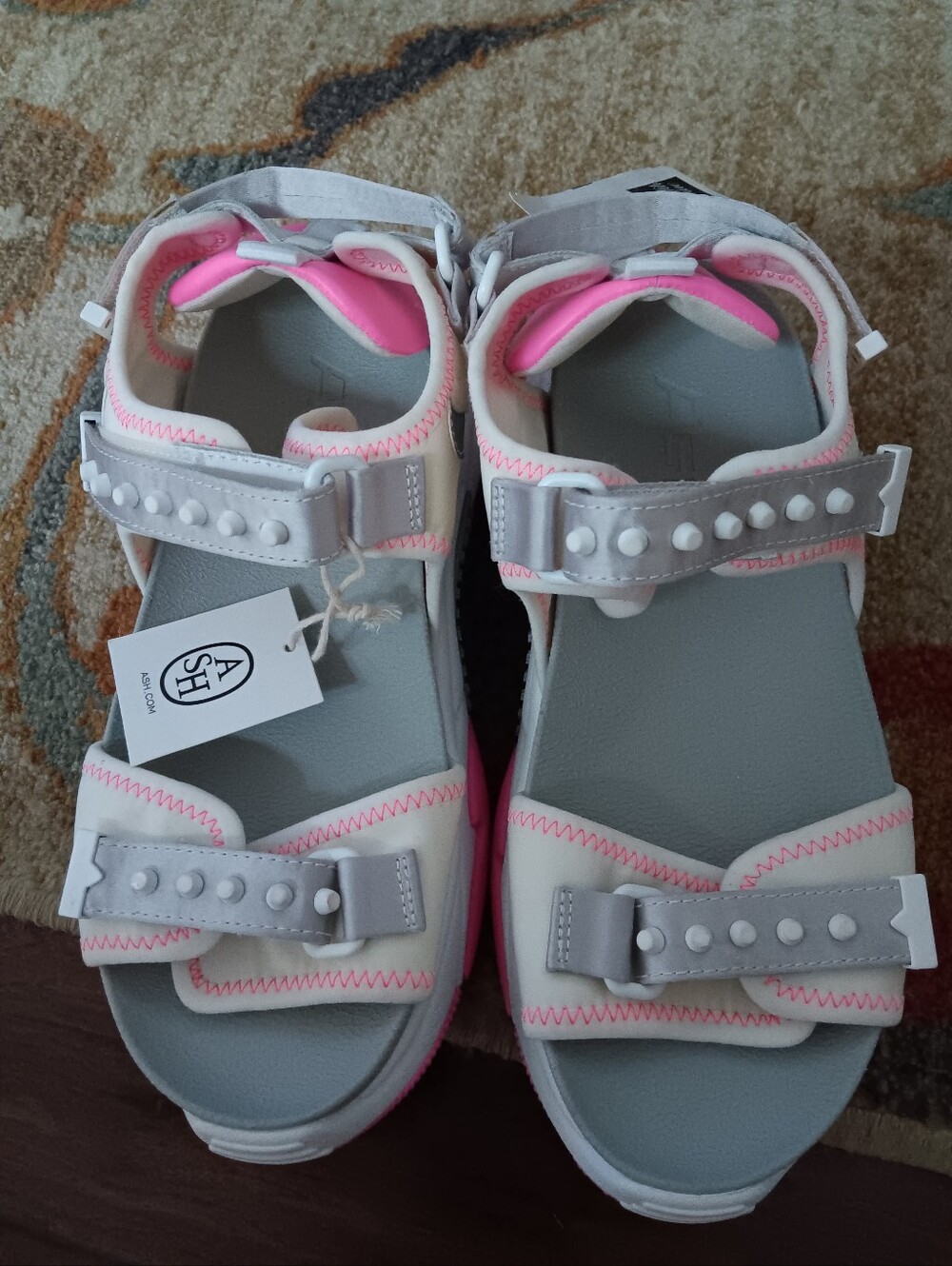 New Ash Adapt Women's Pink & White Sandals